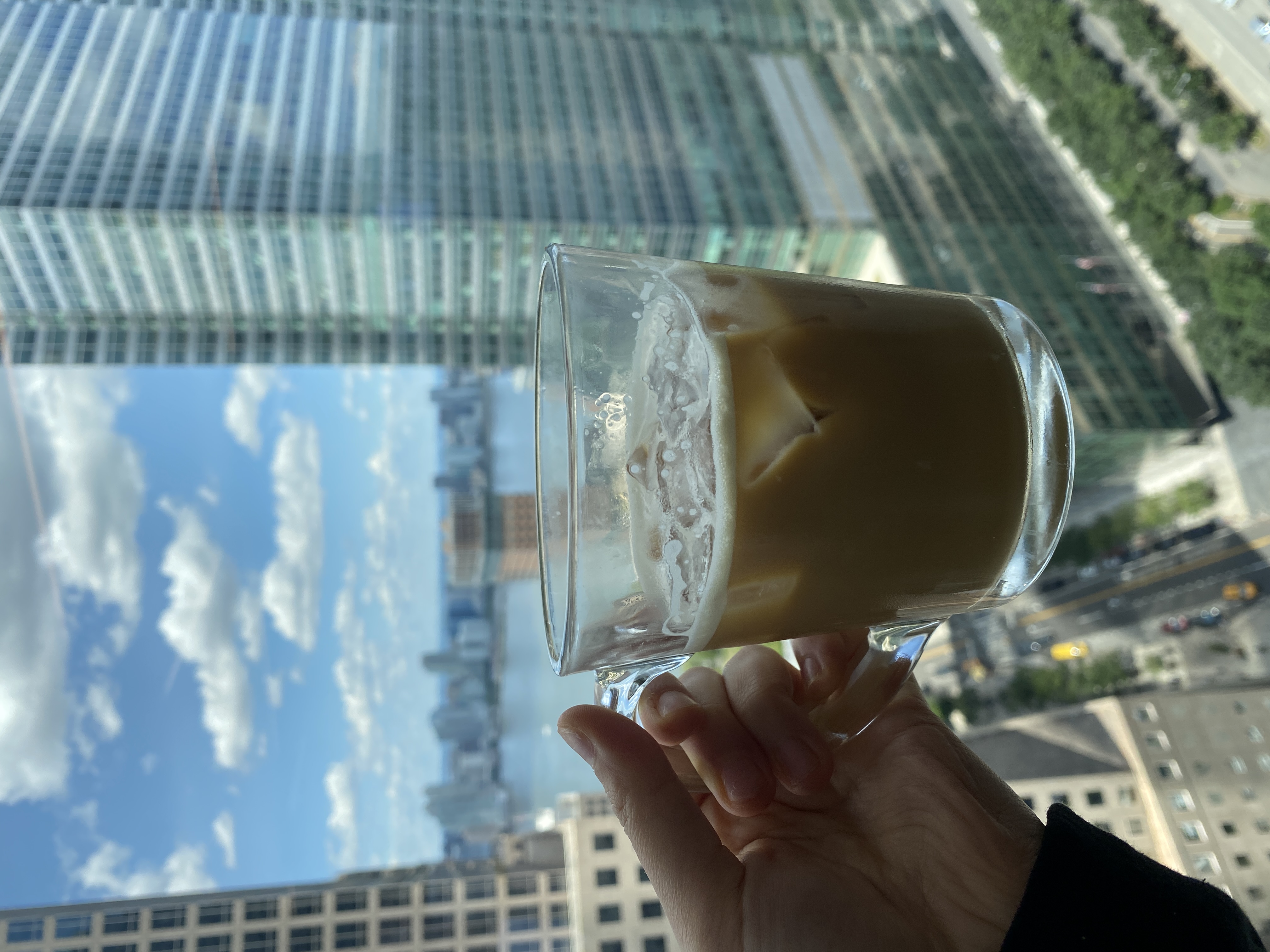 Me and my coffee addiction from the 33rd floor.